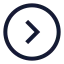 Greaterthancircle icon with stroke sharp style