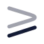 Greaterthanorequal icon with bulk rounded style