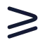 Greaterthanorequal icon with solid rounded style