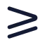 Greaterthanorequal icon with solid standard style