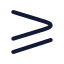 Greaterthanorequal icon with stroke rounded style