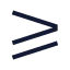 Greaterthanorequal icon with stroke sharp style