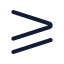 Greaterthanorequal icon with stroke standard style