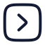 Greaterthansquare icon with stroke rounded style