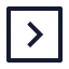 Greaterthansquare icon with stroke sharp style