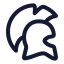 Greekhelmet icon with stroke rounded style