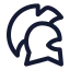 Greekhelmet icon with stroke standard style