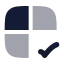 Grid 2 X 2 Check icon with bulk rounded style
