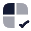 Grid 2 X 2 Check icon with bulk rounded style