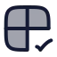 Grid 2 X 2 Check icon with duotone rounded style