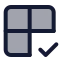 Grid 2 X 2 Check icon with duotone standard style