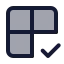 Grid 2 X 2 Check icon with duotone standard style