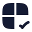 Grid 2 X 2 Check icon with solid rounded style