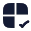 Grid 2 X 2 Check icon with solid rounded style