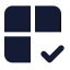 Grid 2 X 2 Check icon with solid standard style