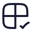 Grid 2 X 2 Check icon with stroke rounded style