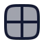Grid 2 X 2 icon with duotone rounded style
