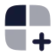 Grid 2 X 2 Plus icon with bulk rounded style
