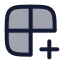 Grid 2 X 2 Plus icon with duotone rounded style