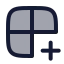 Grid 2 X 2 Plus icon with duotone rounded style