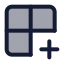 Grid 2 X 2 Plus icon with duotone standard style