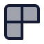 Grid 2 X 2 Plus icon with duotone standard style