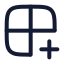 Grid 2 X 2 Plus icon with stroke rounded style