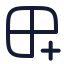 Grid 2 X 2 Plus icon with stroke rounded style