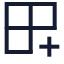 Grid 2 X 2 Plus icon with stroke sharp style