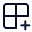 Grid 2 X 2 Plus icon with stroke standard style