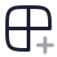 Grid 2 X 2 Plus icon with twotone rounded style