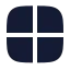Grid 2 X 2 icon with solid rounded style