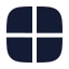 Grid 2 X 2 icon with solid rounded style