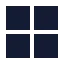 Grid 2 X 2 icon with solid sharp style