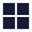 Grid 2 X 2 icon with solid sharp style