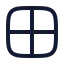 Grid 2 X 2 icon with stroke rounded style