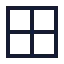 Grid 2 X 2 icon with stroke sharp style