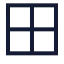 Grid 2 X 2 icon with stroke sharp style