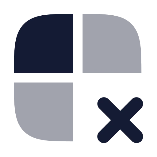 Grid 2 X 2 X Icon in Bulk Rounded style
