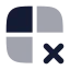 Grid 2 X 2 X icon with bulk rounded style