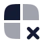 Grid 2 X 2 X icon with bulk rounded style