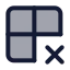 Grid 2 X 2 X icon with duotone standard style