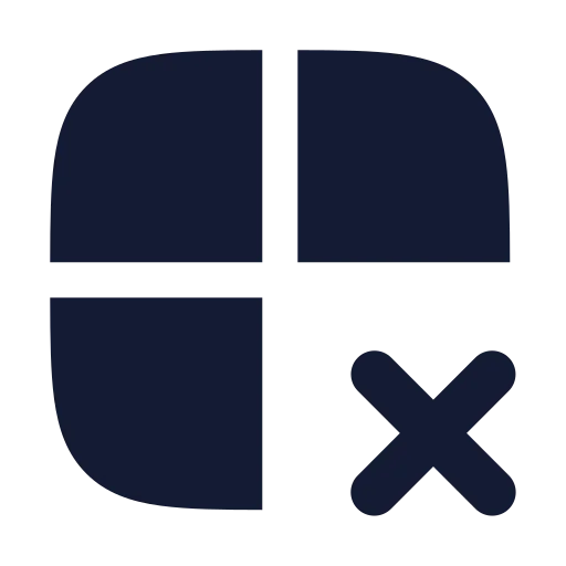 Grid 2 X 2 X Icon in Solid Rounded style