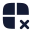 Grid 2 X 2 X icon with solid rounded style