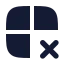 Grid 2 X 2 X icon with solid rounded style