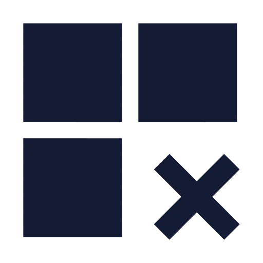 Grid 2 X 2 X Icon in Solid Sharp style