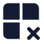 Grid 2 X 2 X icon with solid standard style