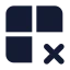 Grid 2 X 2 X icon with solid standard style