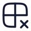 Grid 2 X 2 X icon with stroke rounded style