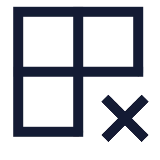 Grid 2 X 2 X Icon in Stroke Sharp style